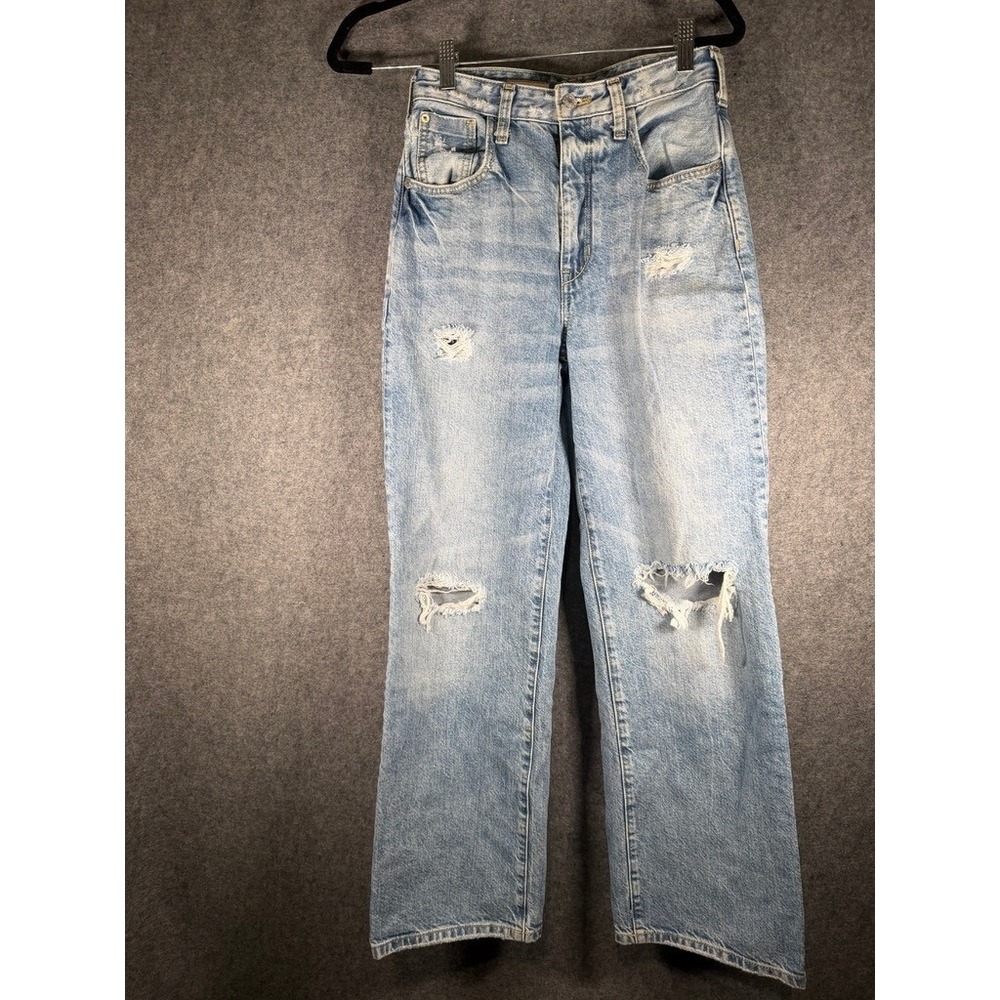 Pilcro and the Letterpress High-Rise Relaxed Straight Distressed Jeans Blue 25‎ - Picture 2 of 10